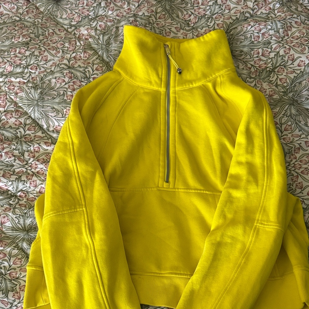 lululemon athletica Bright Yellow Half-Zip Cowl Sweater